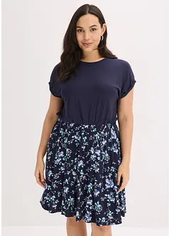 Jersey jurk met gedessineerd rokdeel, bonprix