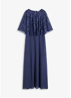Maxi chiffon jurk met bloemenborduursel, bonprix