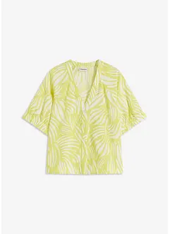 Blouse met korte mouwen in linnenlook, bonprix