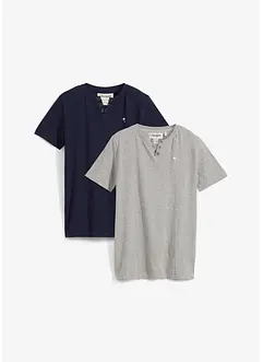 2-in-1 T-shirt met biologisch katoen (set van 2), bonprix