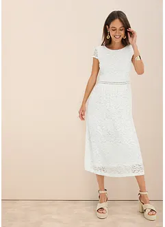 Jersey jurk met gehaakt inzetstuk in de taille, bonprix