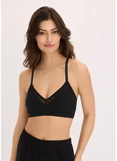 Bralette zonder beugels met gevulde cups en biologisch katoen (set van 2), bonprix