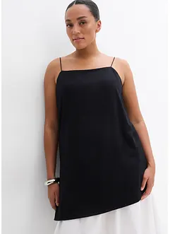 Asymmetrische top met spaghettibandjes van viscosemix, bonprix