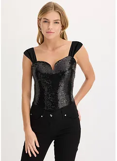 Body met pailletten, bonprix