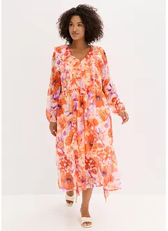 Chiffon jurk met volants, bonprix