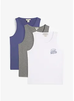 Tanktop van puur katoen (set van 3), bonprix