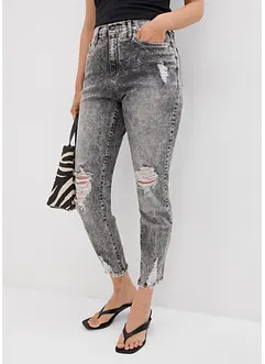 Mom jeans met destroyed effecten, high waist, bonprix
