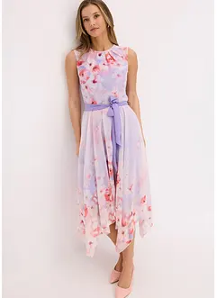 Chiffon jurk met een puntvormige zoom en striklint, bonprix