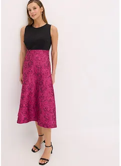 Midi jurk met rok van glanzend jacquard, bonprix