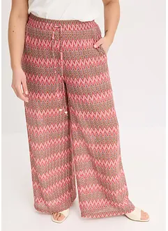 Zachte jersey broek in gehaakte look, bonprix