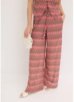 Zachte jersey broek in gehaakte look, bonprix