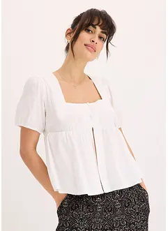 Blouse met pofmouwen en knopen, bonprix