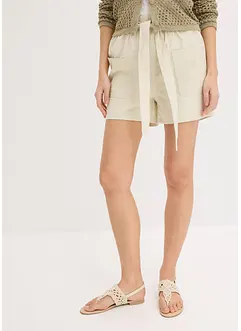 Twill short met ceintuur, bonprix