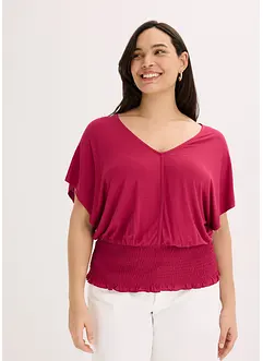 Shirt met gesmokte zoom, bonprix