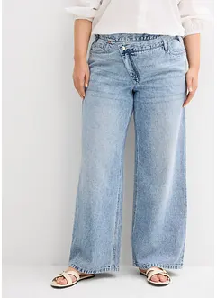 Wide leg jeans, mid waist, low stretch, bonprix