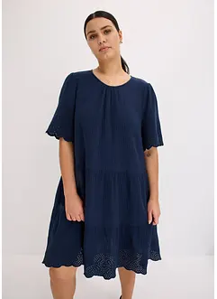 Mousseline jurk met broderie anglaise, bonprix