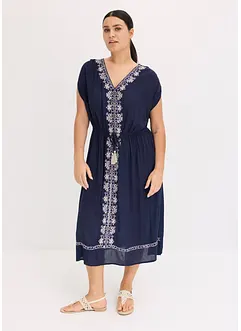 Boho midi jurk met borduursel, bonprix