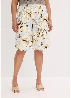 Bermuda met viscose en bandplooien, bonprix