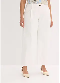Twill broek van katoen met bandplooien, bonprix