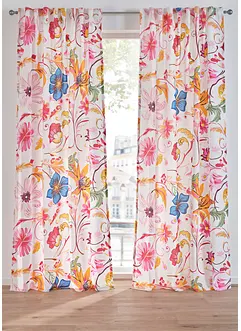 Gordijn van gerecycled polyester met bloemmotief (1 stuk), bonprix
