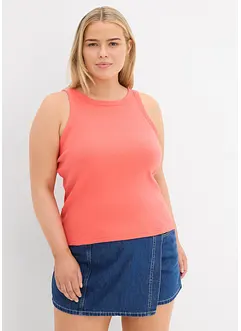 Geribde tanktop van biologisch katoen, bonprix