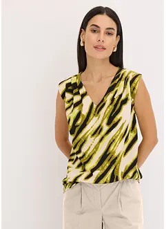Jersey top met plooitjes en schoudervullingen, bonprix