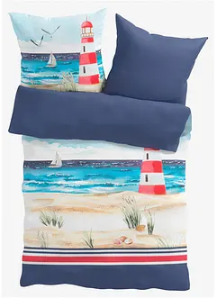 Dubbelzijdig dekbedovertrek met maritiem motief, bonprix