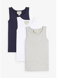 Tanktop met katoen (set van 3), bonprix