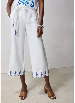 Linnen culotte met riem (2-dlg. set), bonprix