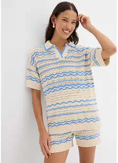 Gebreid shirt van een luchtige katoen-linnenmix, bonprix