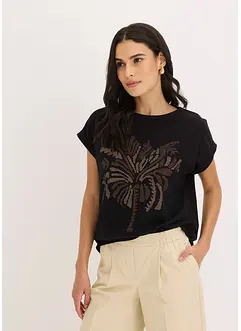 Katoenen shirt met studs applicatie, bonprix