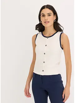 Jersey tanktop met contrasterende boorden, bonprix