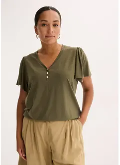Shirt van viscose met knopen, bonprix