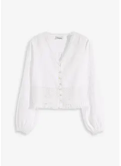 Blouse met crochet inzetstuk en franjes, bonprix