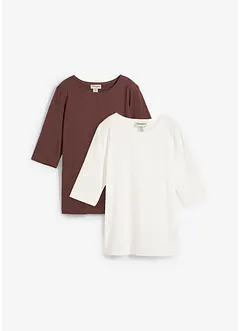 T-shirt van puur katoen (set van 2), bonprix