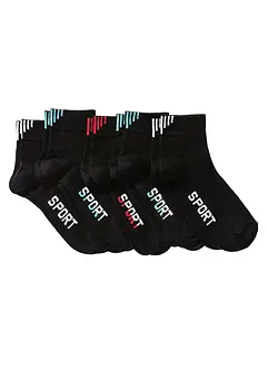 Sportsokken met tekstprint (5 paar), bonprix