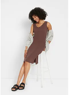 Jersey jurk met split, bonprix