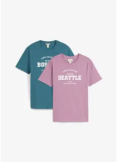 T-shirt (set van 2) van puur katoen, bonprix