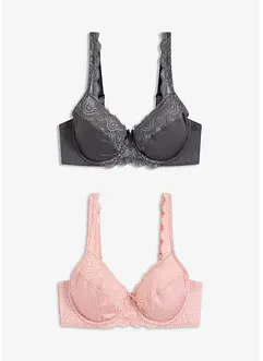 Beugel bh met sierlijk kant (set van 2), bonprix