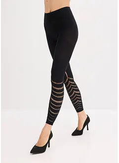 Legging met comfort tailleband en broderie anglaise 80 DEN, bonprix