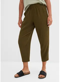 Wijde jersey broek van crêpe, cropped, bonprix