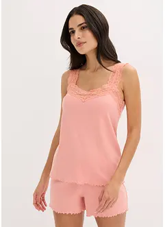 Shortama met sierlijk kant, bonprix