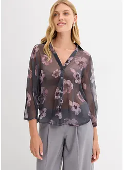 Oversized blouse van luchtige chiffon, bonprix