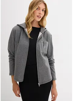Sweatvest met capuchon van zachte scubastof, bonprix