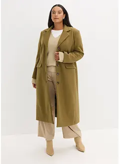Lange jas in wollen look, bonprix