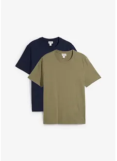 T-shirt (set van 2) van biologisch katoen, bonprix