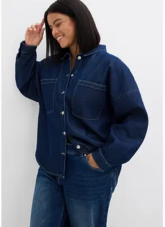 Oversized denim shacket van biologisch katoen, bonprix