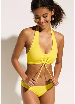 Bikini met halternek (2-dlg. set) met plooitjes, bonprix