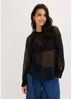 Kanten shirt met volants, bonprix