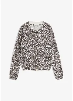 Fijn gebreid vest met luipaardprint, bonprix